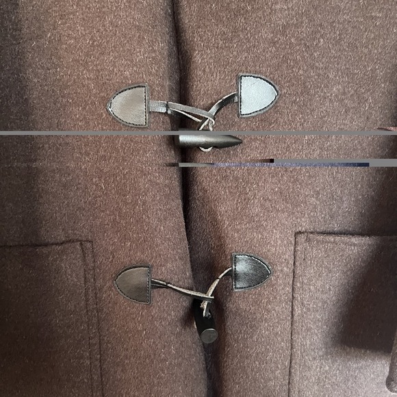 J Jill Chocolate Brown Toggle Angora Rabbit Hair Wool Blend Light Coat Sz Small - Picture 3 of 7